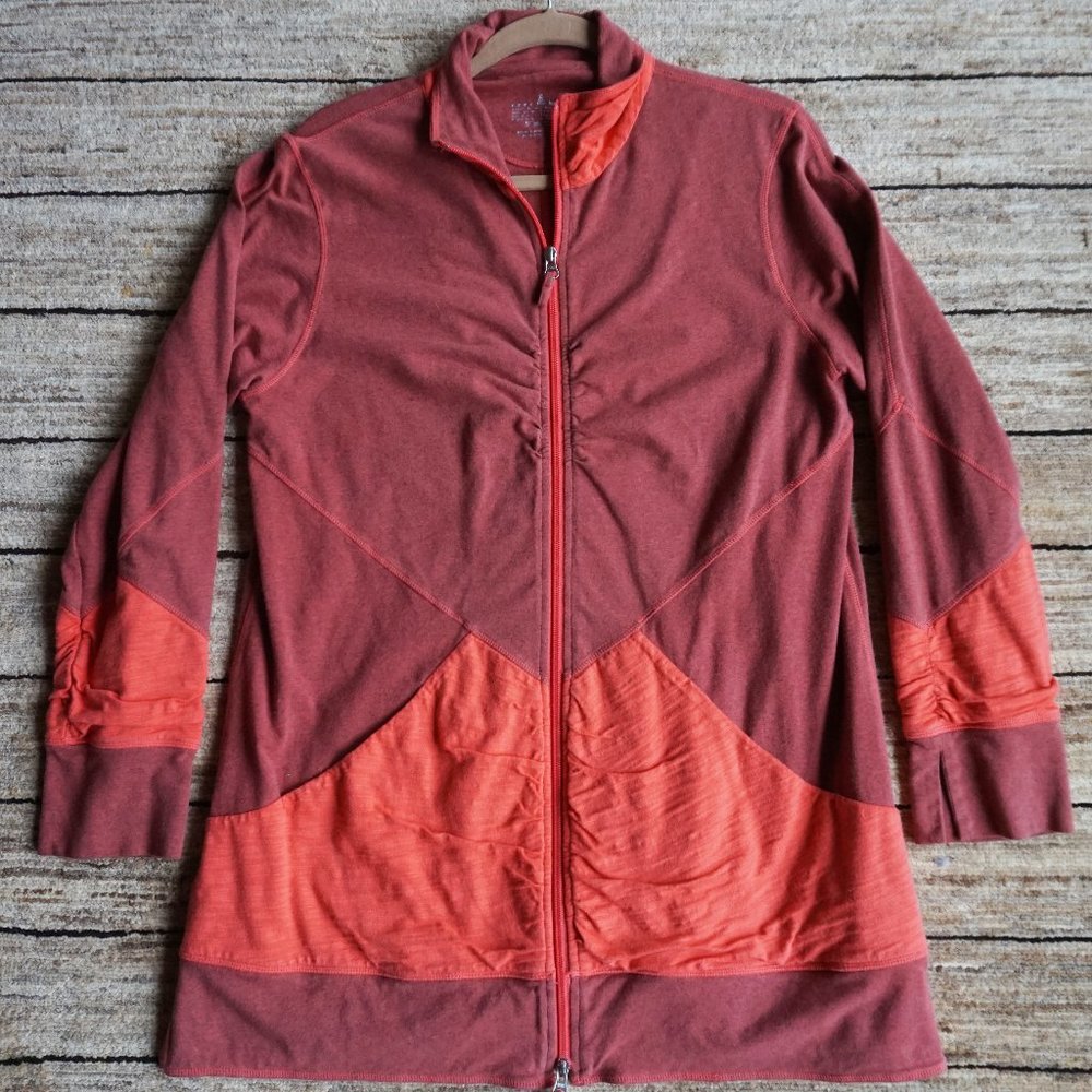 Neon Buddha Dusty Peach / Orange Jersey Jacket Long Length Full Zip VGUC Size L